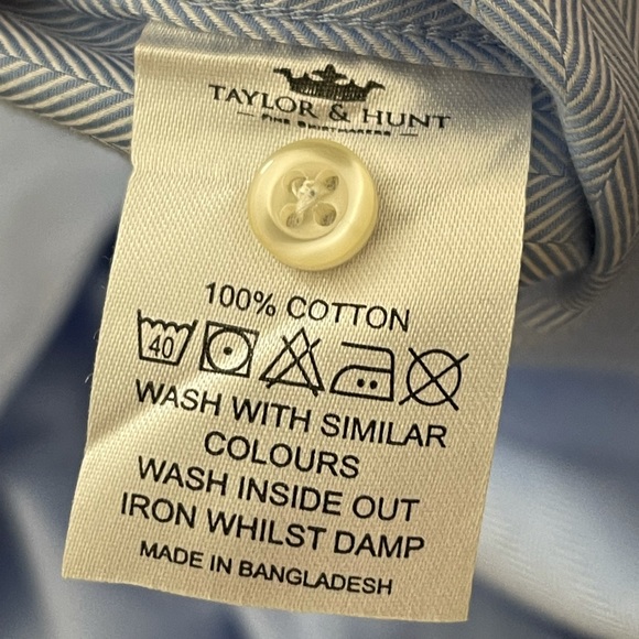 Ladies Taylor & Hunt 100% cotton blue chevron shirt - Picture 4 of 7